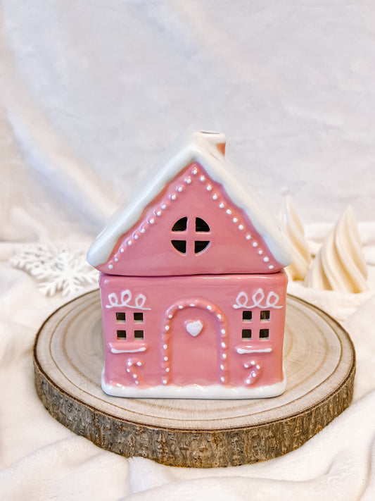 Pink Gingerbread House | Wax melt burner
