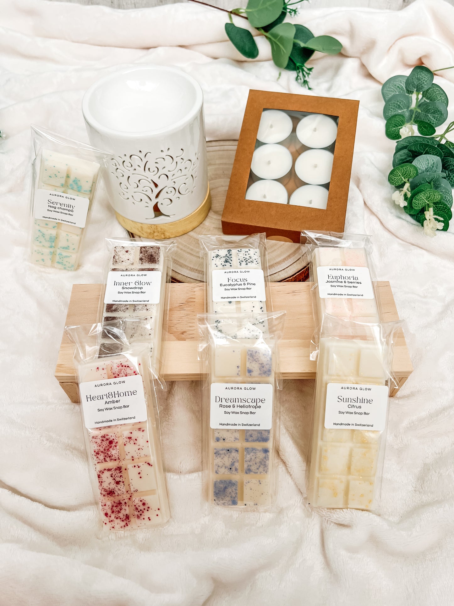Wellness Premium Set | Snap Bars + Duftlampe + Teelichter